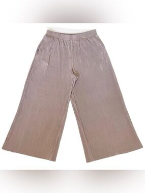 NUMPH Women Relaxed Wide-Leg Pleated Pants  in Dusty Mauve Size US 4-6